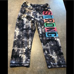 Justice Black and White Cropped Leggings